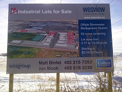 Billboard sized sign on posts